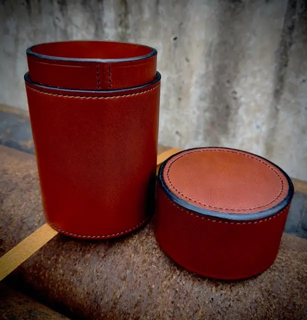 Armitage Leather Round Box